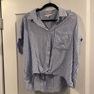 Beachlunchlounge Blue and White Striped Top